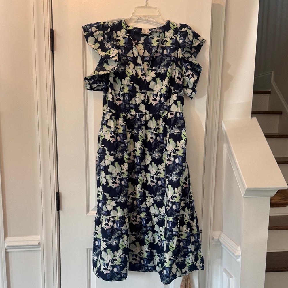 Target A New Day Size Large Women’s Floral Ruffle Sleeve Dress Like New